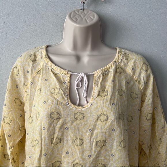 Eddie Bauer Pale Yellow Cotton Blouse Size L - Picture 2 of 6